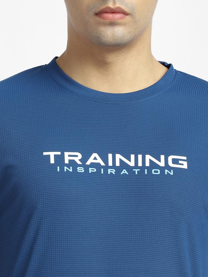 R&B Men's Dark Blue Printed T-Shirt