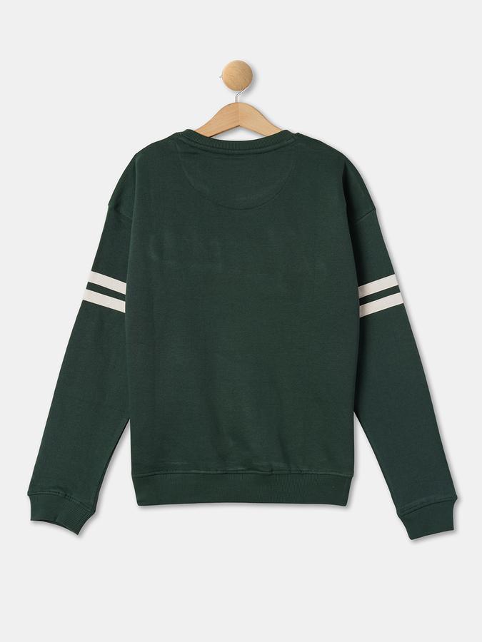 Boys Cotton Regular Fit Crew Neck Applique Sweatshirt