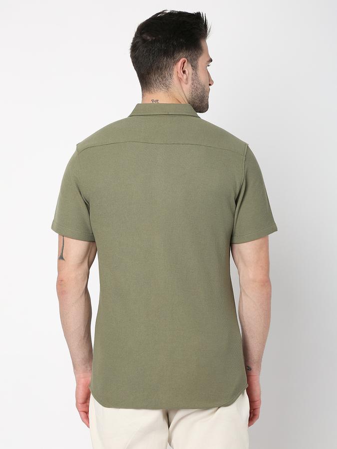 Men Regular Fit Shirt with Spread Collar data-index=