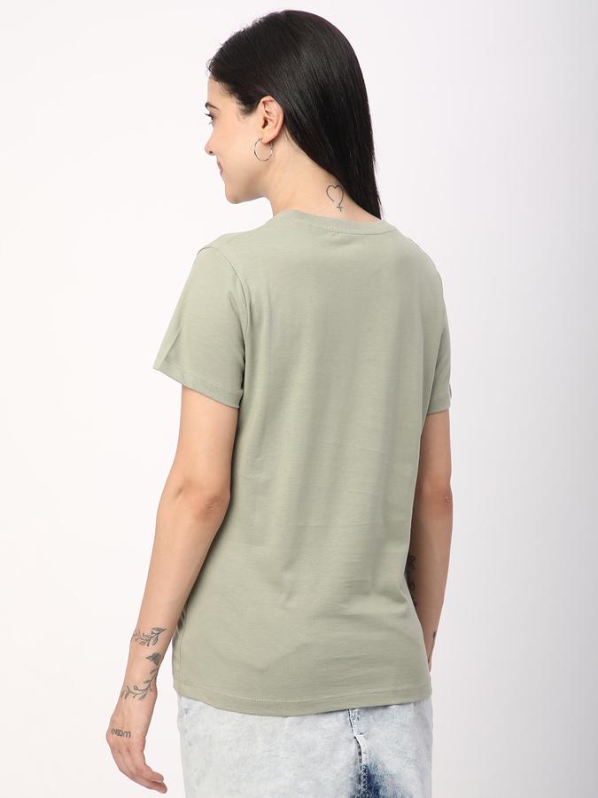 Women Cotton Regular Fit Crew Neck Graphic T-shirt