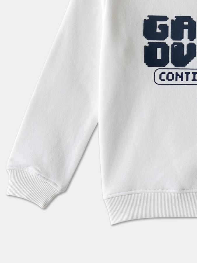 R&B Boys' Ivory Printed Sweatshirt