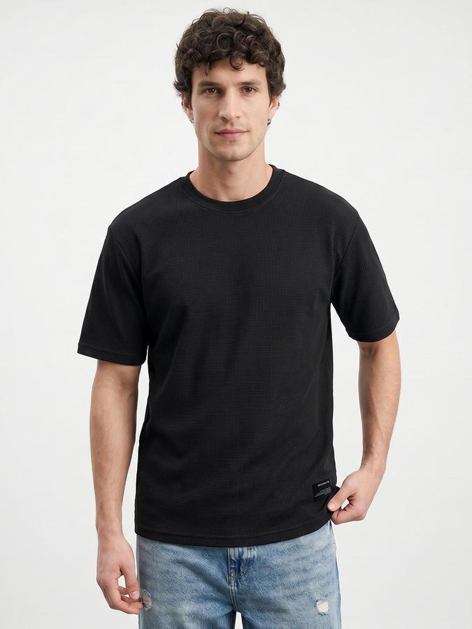 R&B Black Men Textured Short Sleeves Tshirt