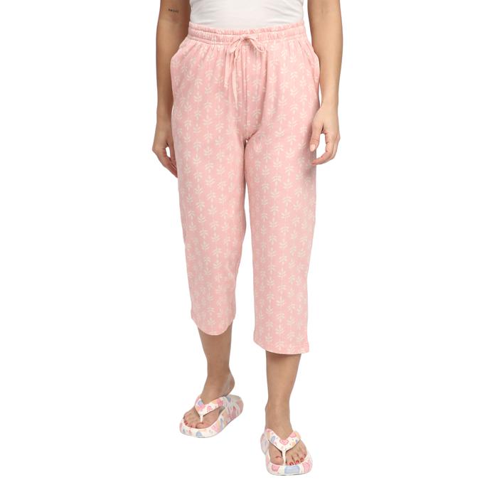 R&B Women Peach Geometric Print Pyjama Bottoms