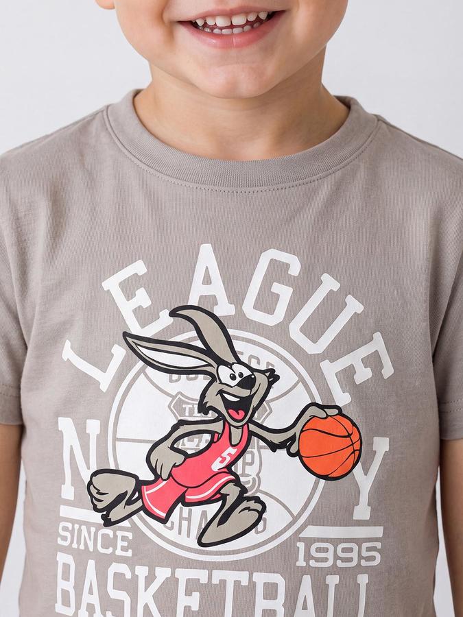 R&B Boys Grey Short Sleeve Round Neck Looney Tunes Bugs Bunny Print T-Shirt