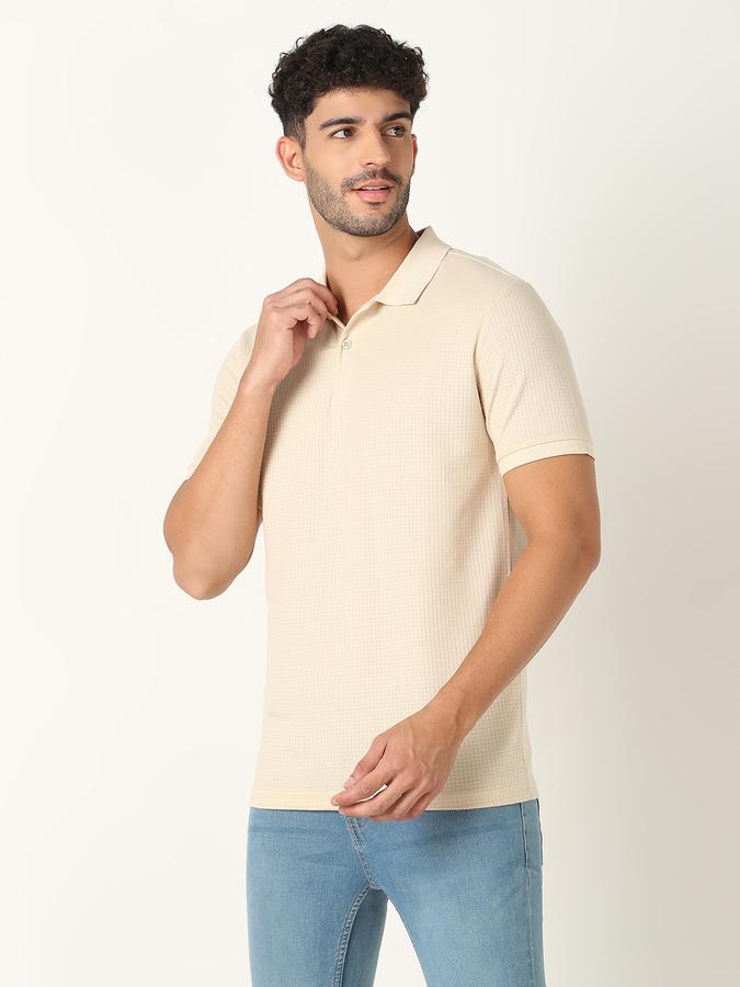 Men Checked Regular Fit Polo T-Shirt image number 1