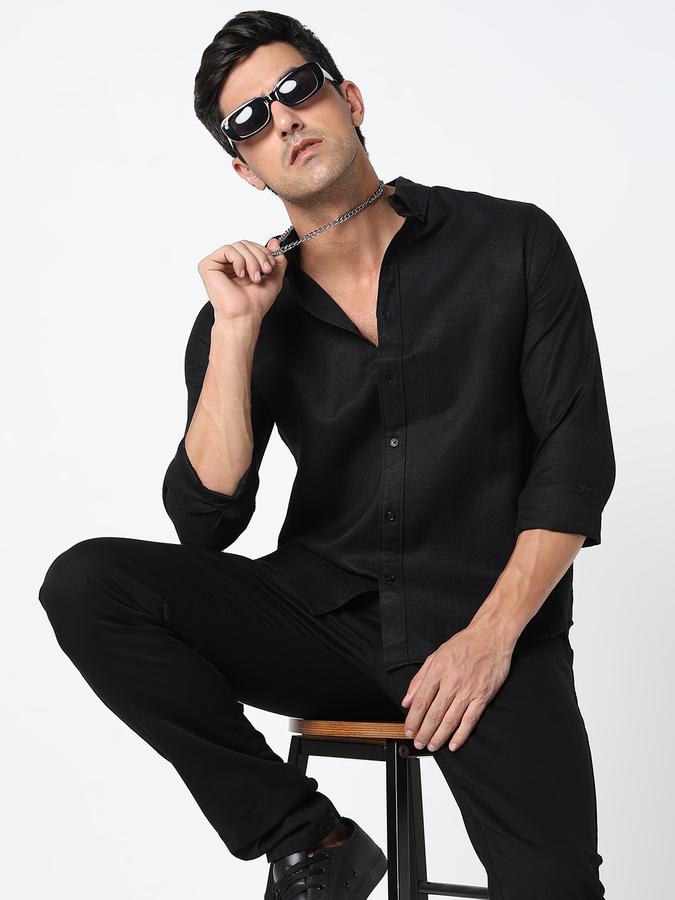 Men Self Design Casual Shirt