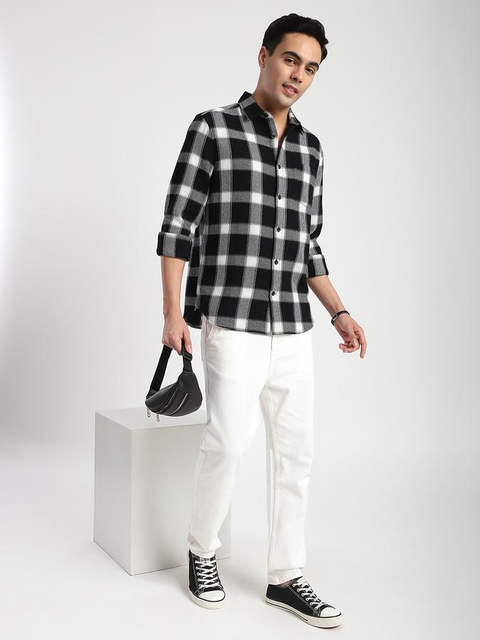 R&B Men's Black Checked Shirt