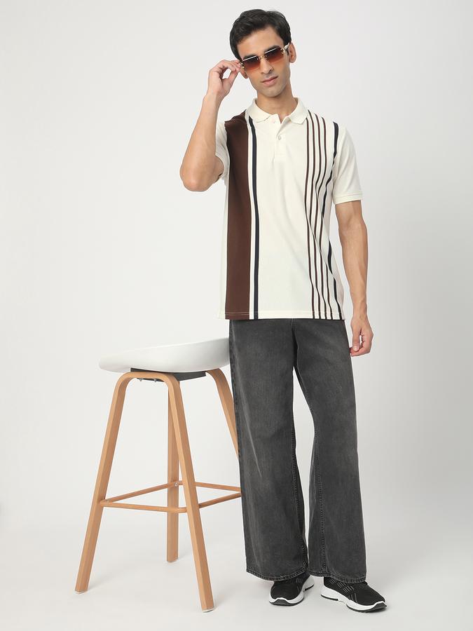 Striped Men Polo Neck T-Shirt data-index=