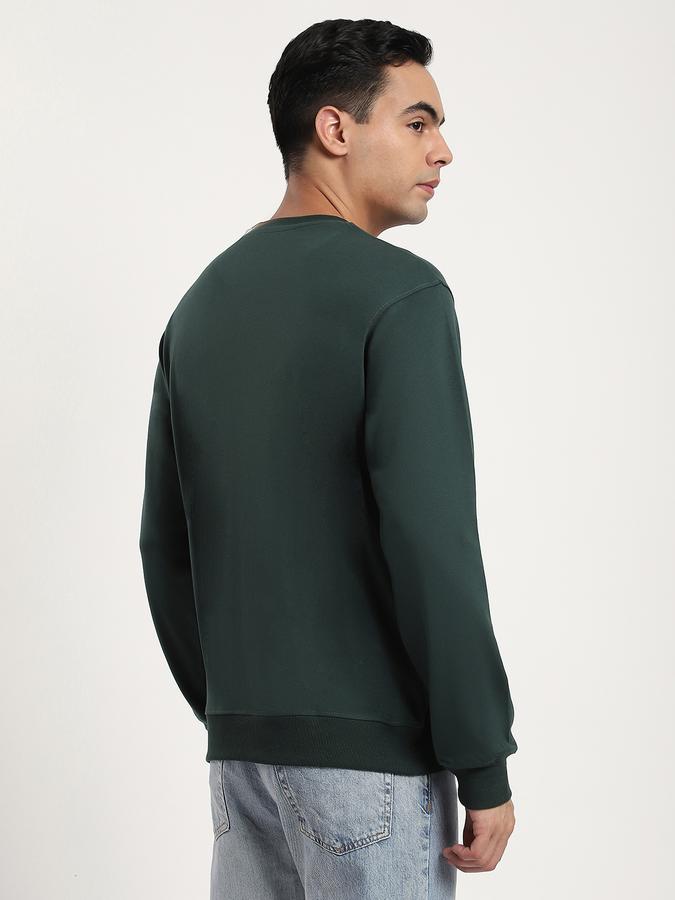 Men Cotton Blend Regular Fit Crew Neck Colour Block Sweatshirt