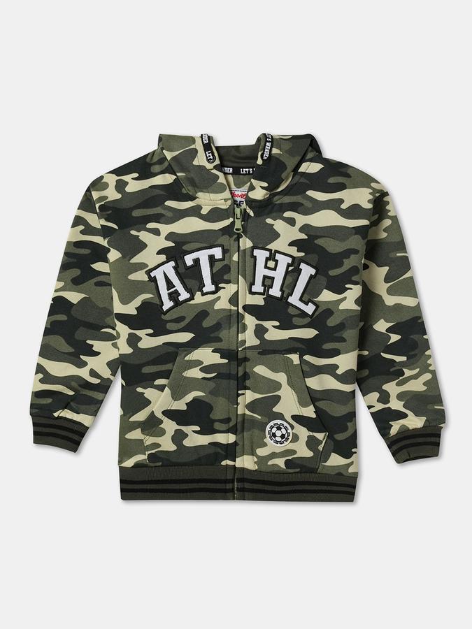 Boys Cotton Hooded Zip Up Camouflage Jacket