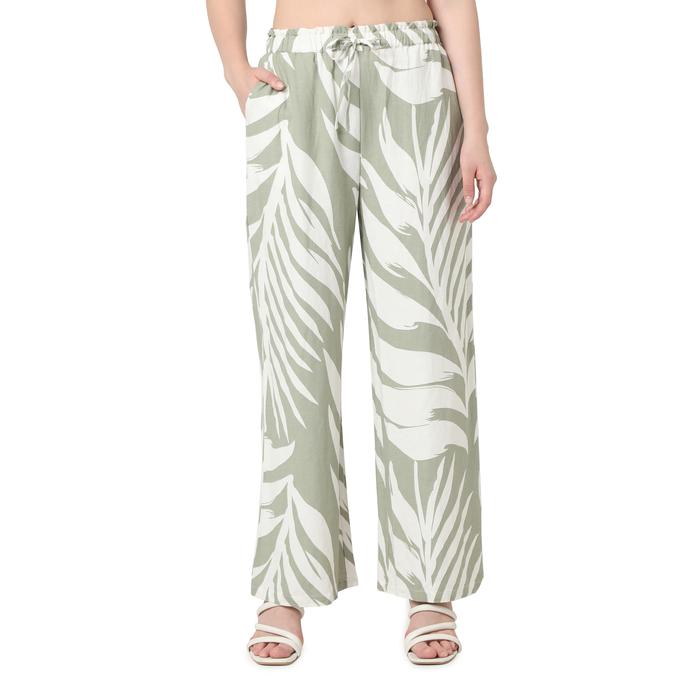 R&B Women Sage Leaf Print Co-ord Set