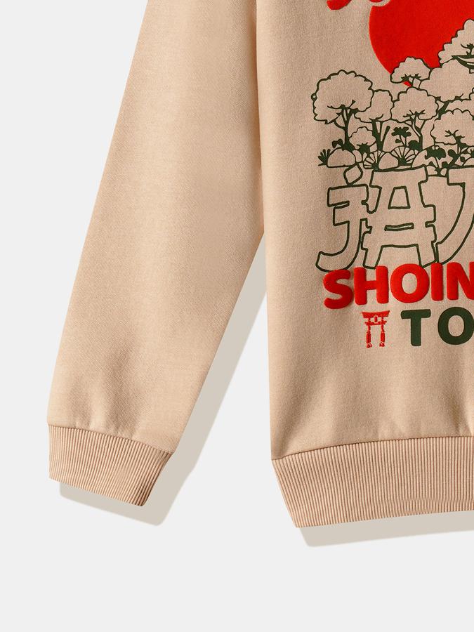 Boys Cotton Blend Relaxed Fit Crew Neck Graphic Sweatshirt