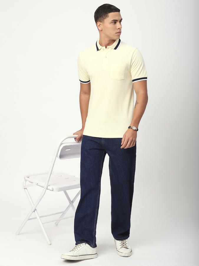 Men Polycotton Regular Fit Polo Neck Solid T-shirt