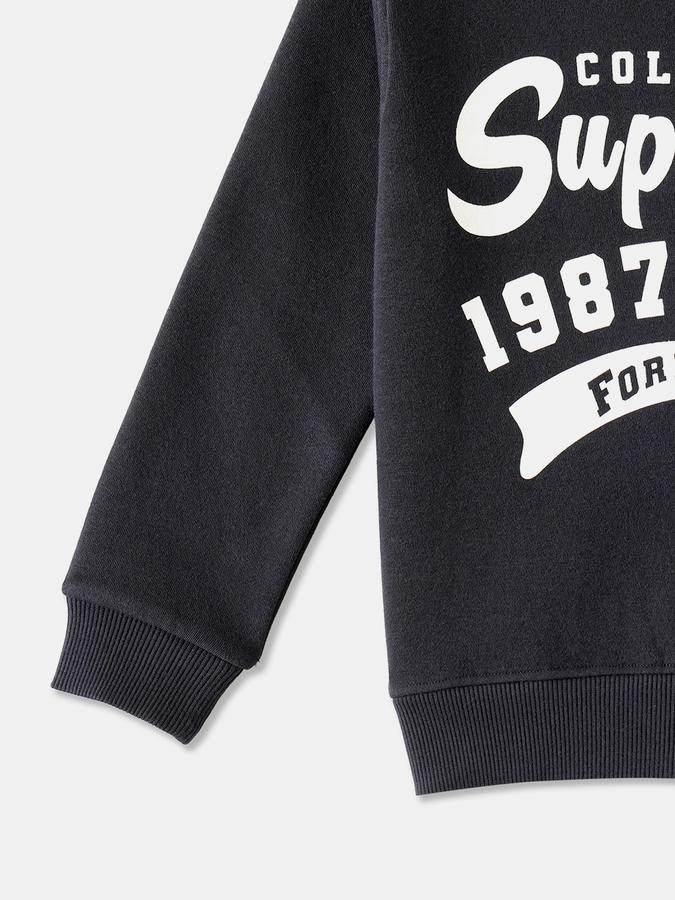 Boys Cotton Blend Relaxed Fit Crew Neck Graphic Sweatshirt