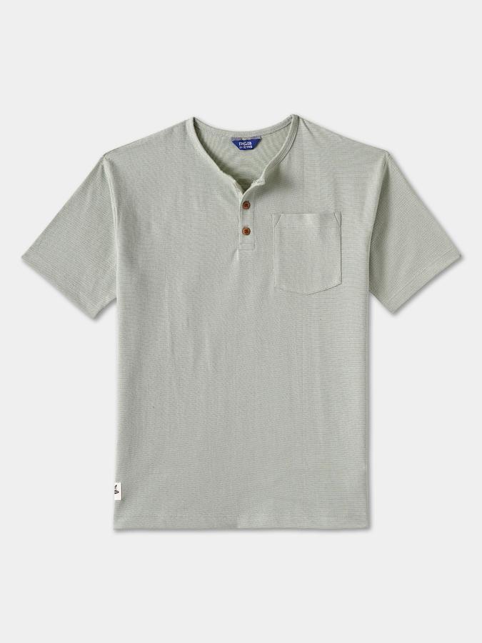 Boys Regular Fit Short Sleeve Henley Neck T-Shirt
