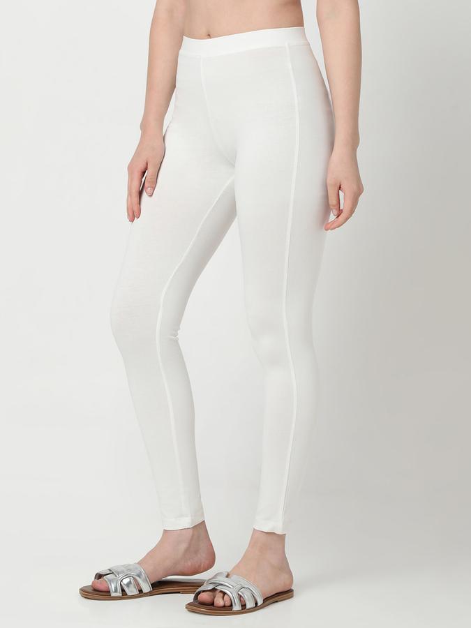 Women Cotton Skinny Fit High Rise Solid Tights