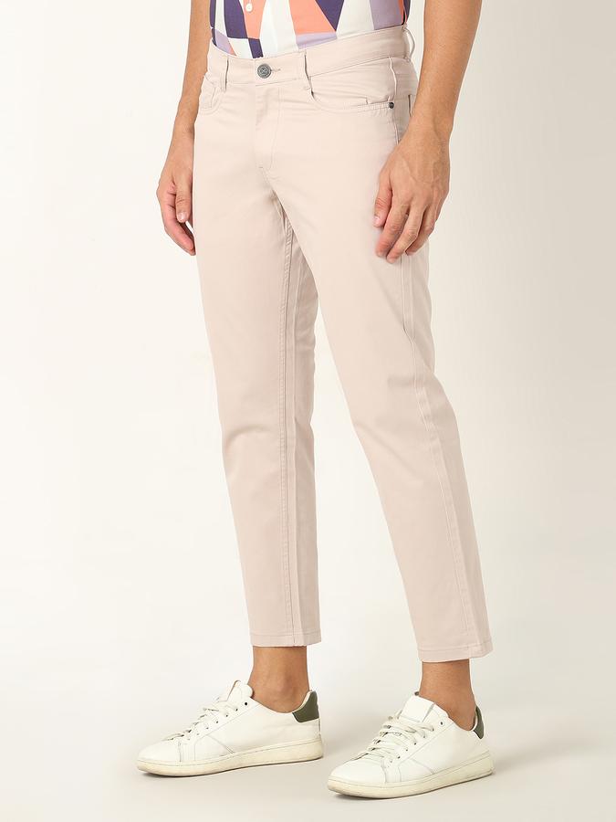 Men Slim Fit Flat-Front Trousers image number 1