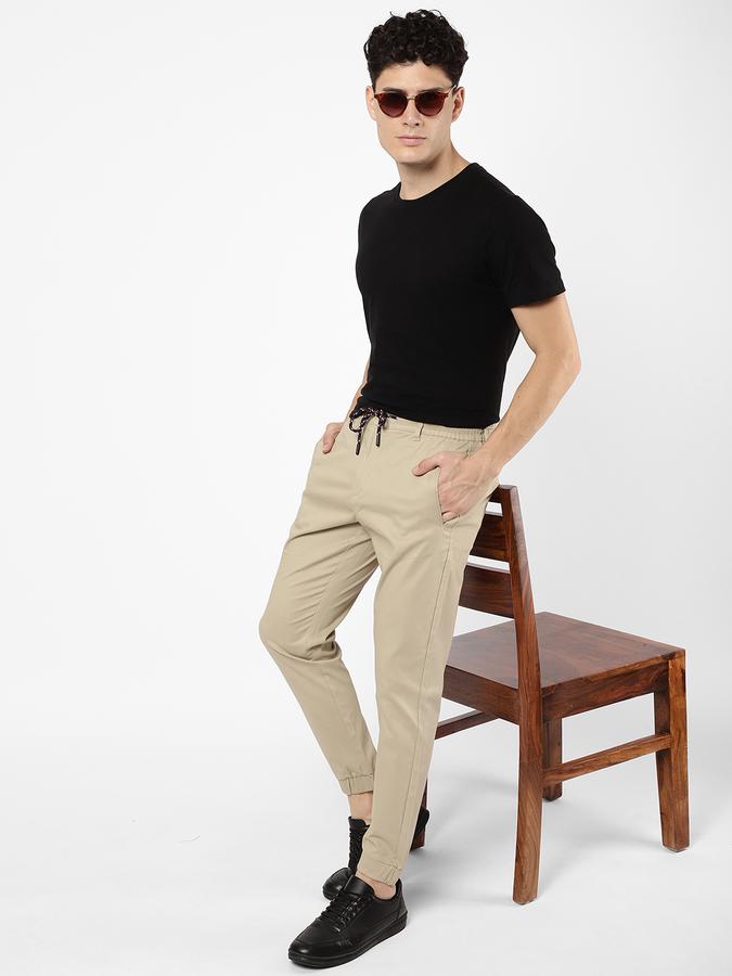 R&B Men Beige Casual Trousers image number 1