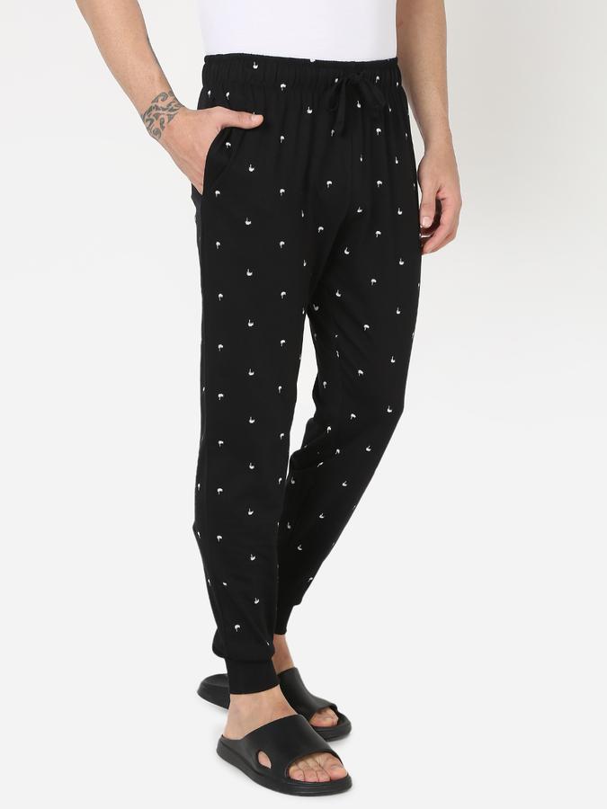 Men Micro Print Joggers with Insert-Pockets image number 2