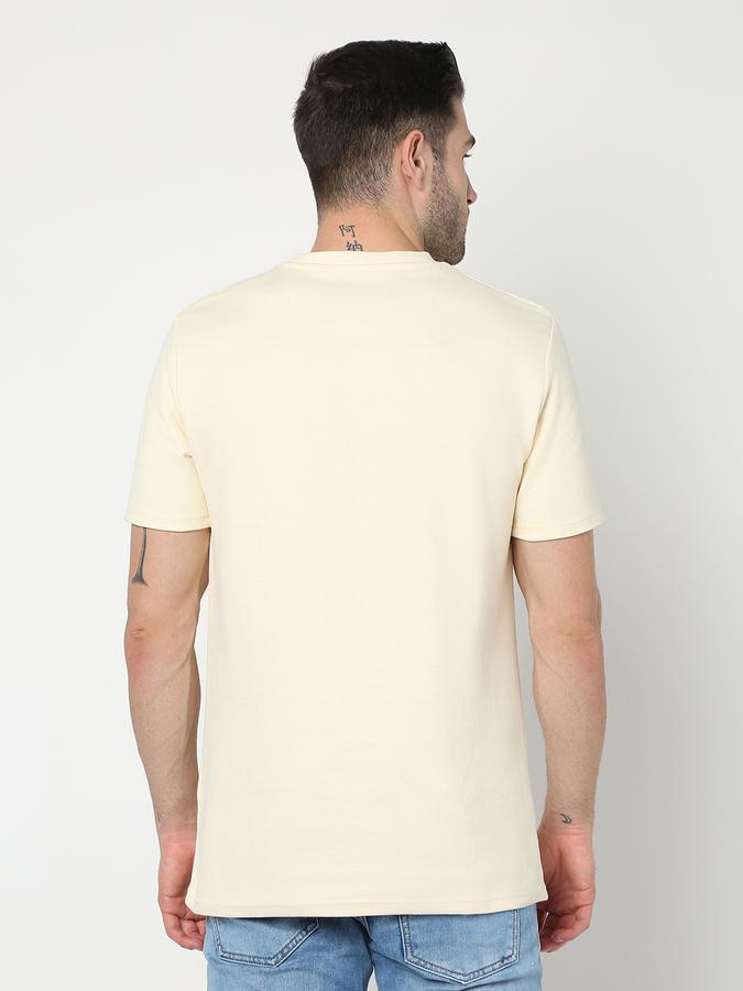 Men Cotton Blend Regular Fit Crew Neck Solid T-shirt