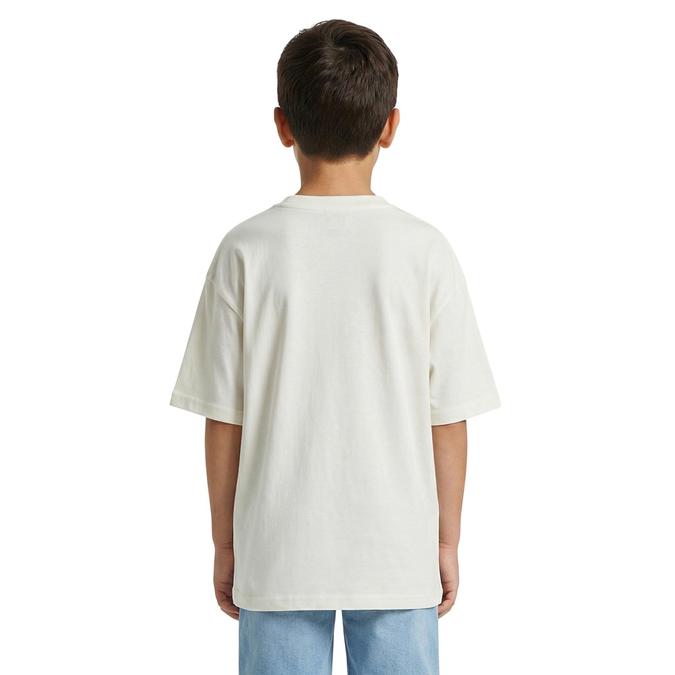 R&B Boy White Cotton Printed Round Neck T-Shirt