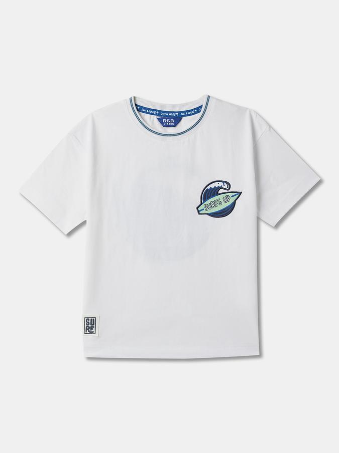Boys Embroidered Regular Fit Crew-Neck T-Shirt image number 0
