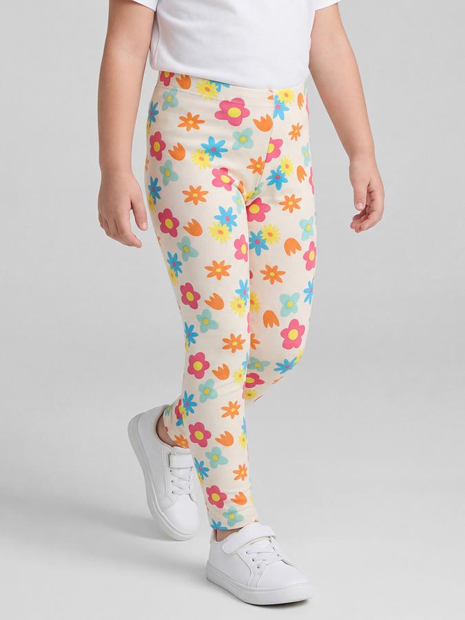 R&B Multi color Floral Printed Girls Leggings