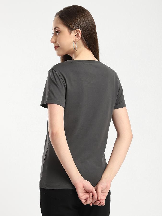 Women Cotton Regular Fit Crew Neck Graphic T-shirt