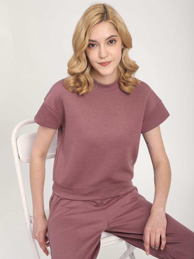 R&B Women Mauve Solid Lounge Co-ord Set