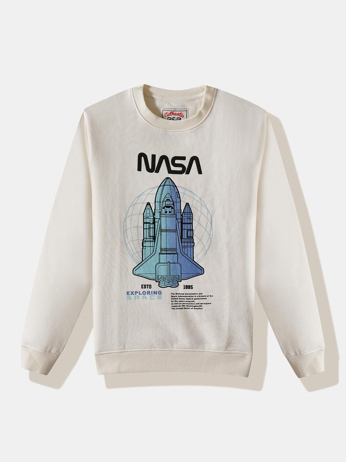 R&B Boys' Ivory Printed Sweatshirt