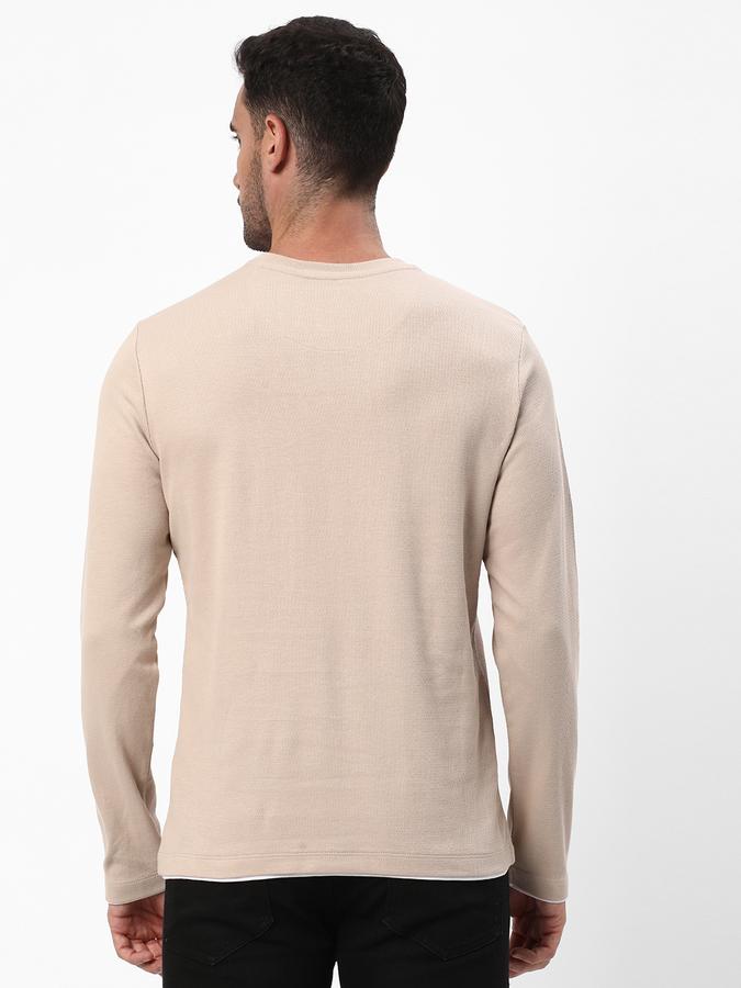 R&B Men's Full Sleeve Solid Structured T-Shirt image number 2