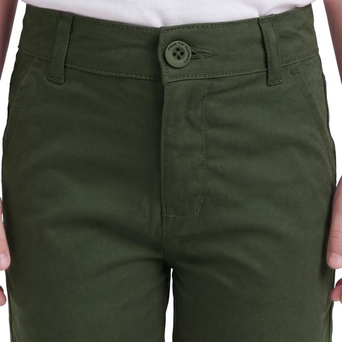 R&B Green Regular Fit Solid Mid Rise Boys Shorts
