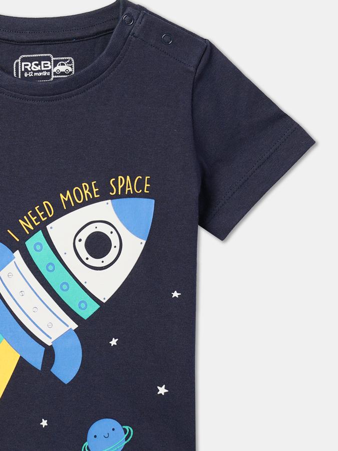 Boys Graphic Print Relaxed Fit Round-Neck T-Shirt image number 2