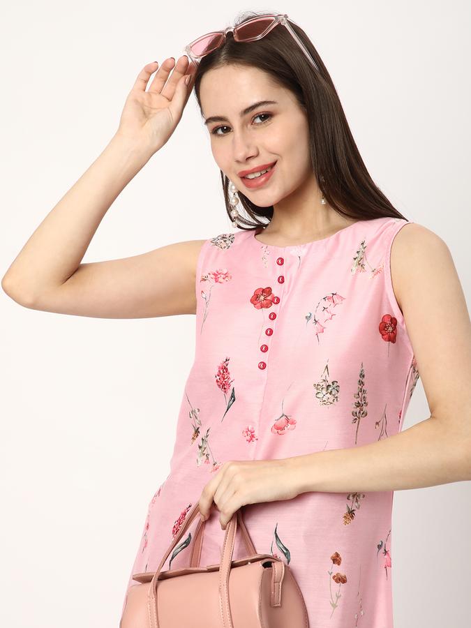 Women Polyester Printed Tiered Ethnic Dress
