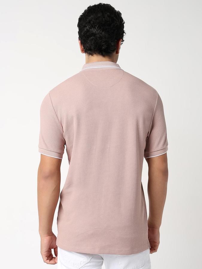 Self Design Men Peter Pan Collar T-Shirt image number 3