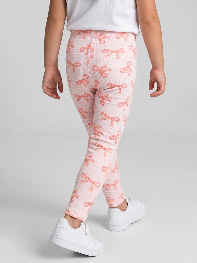 R&B Pink Conversational Printed Girls Leggings