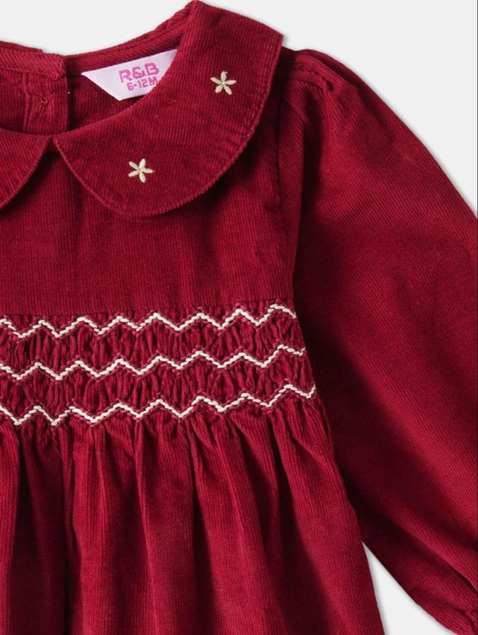 R&B Red Striped  Girls Long Sleeves Dress