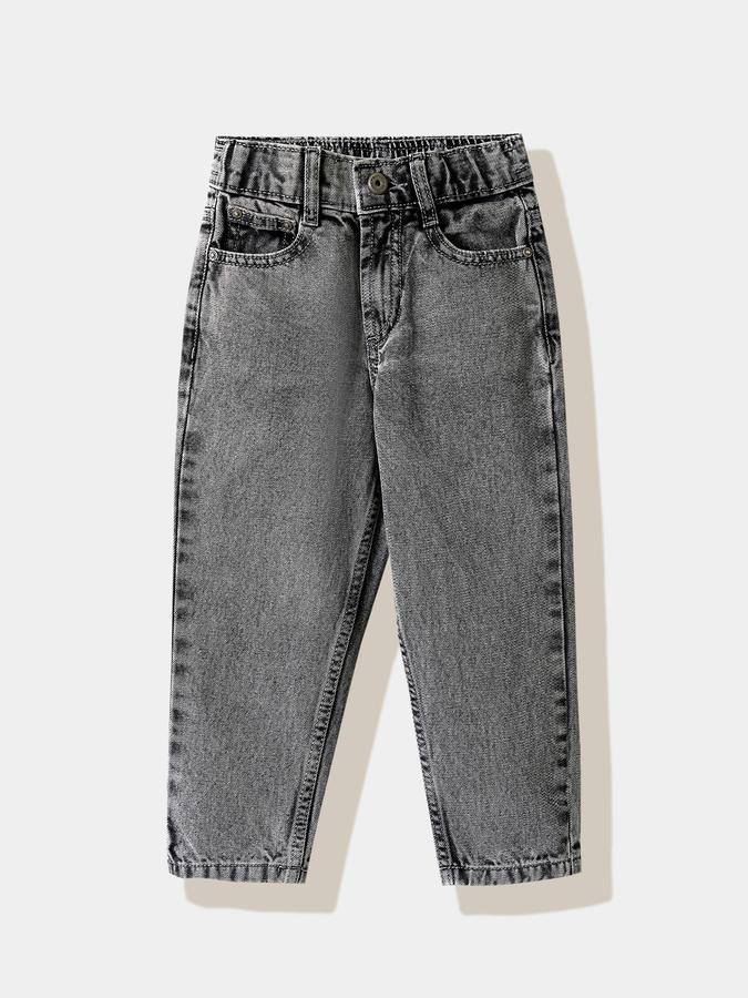 Boys Cotton Regular Fit Mid Rise Clean Hem Jeans