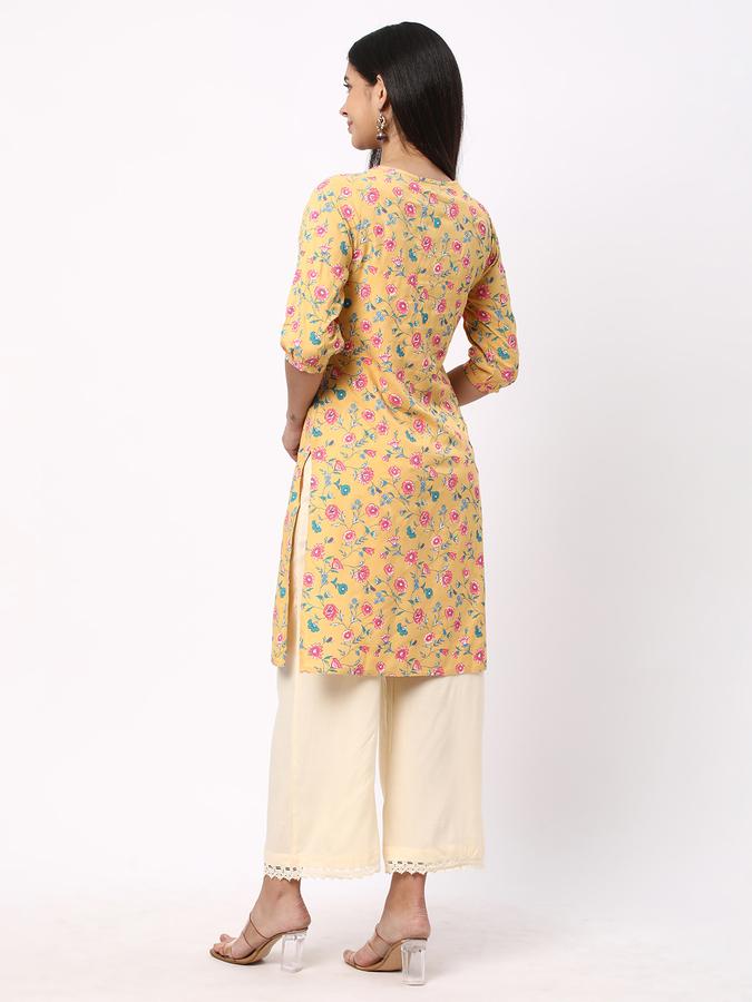 Women Floral Print Straight Kurta image number 2
