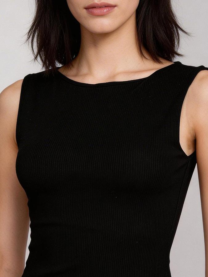 R&B Black Solid Women Regular fit Top 