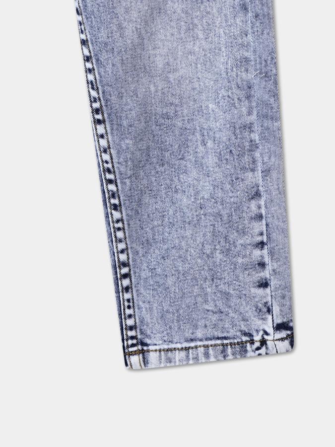 Boys Denim Relaxed Fit Drawstring Waist Clean Hem Jeans