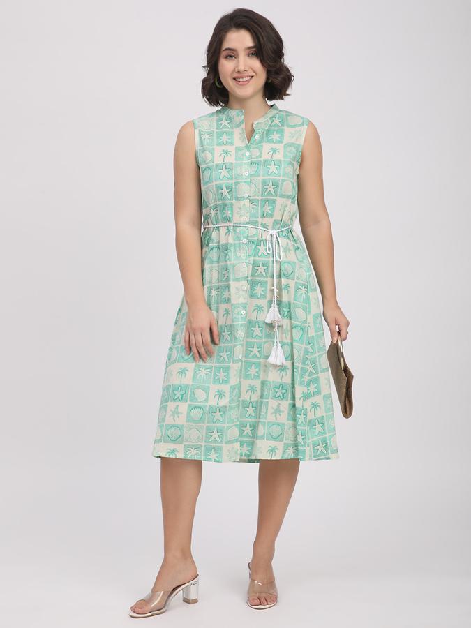R&B Women's Beige Printed Dress