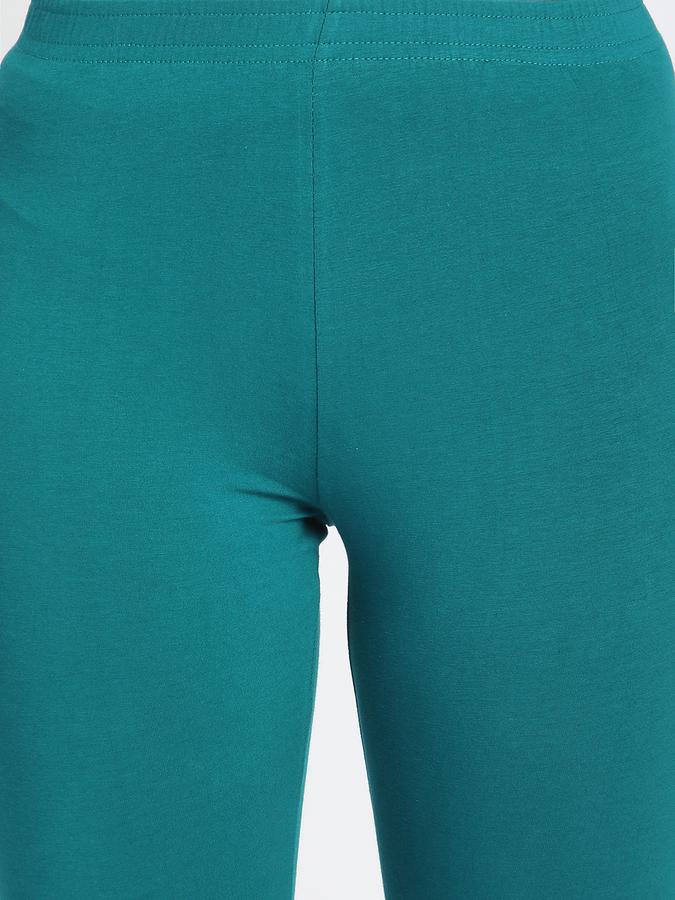 Women Cotton Elasticated Waist Full Length Solid Leggings