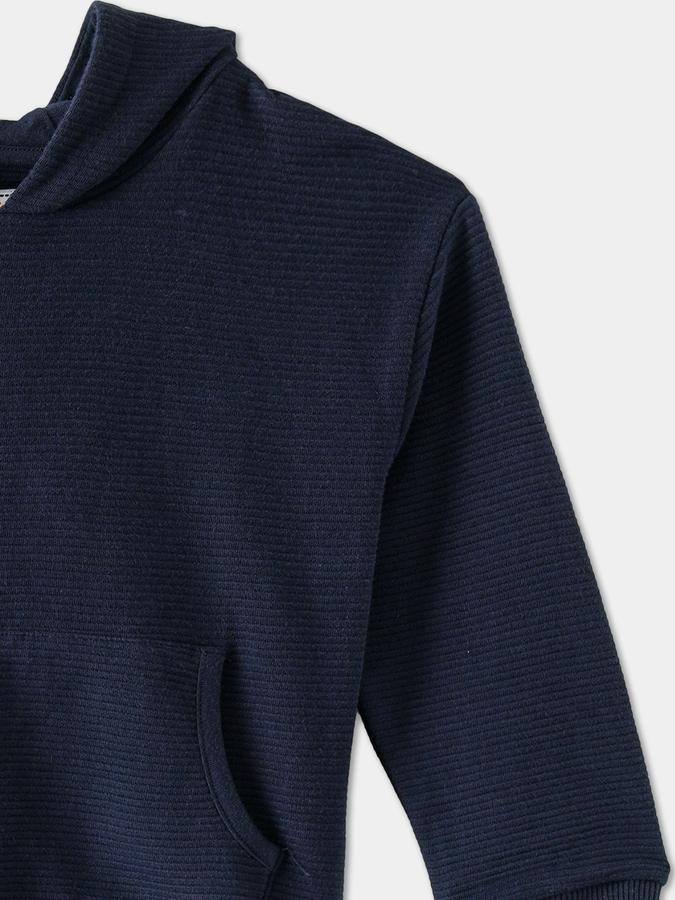 Boys Cotton Relaxed Fit Hooded Textured Hoodie