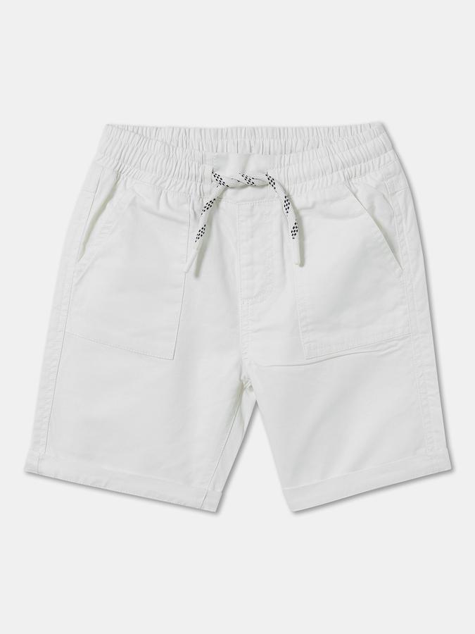 Boys Cotton Relaxed Fit Drawstring Waist Cuffed Hem Shorts