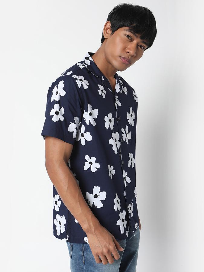 R&B Men's Floral Print Casual Shirt image number 2