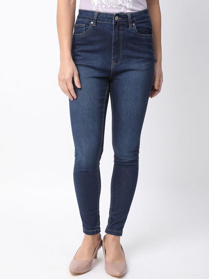 R&B Women Dark Blue Skinny Fit Mid-Rise Jeans