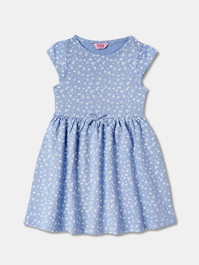 Girls Floral Print Fit & Flare Dress image number 0