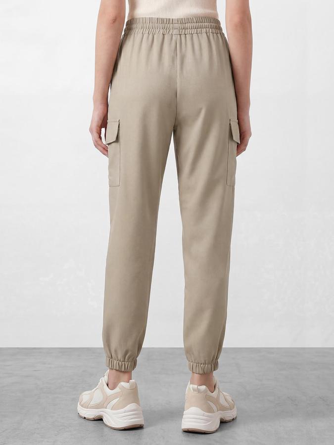 R&B Women Brown Straight Fit Solid Track Pants 