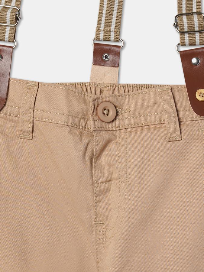 Girls Cotton Relaxed Fit Elastic Waist Solid Trousers